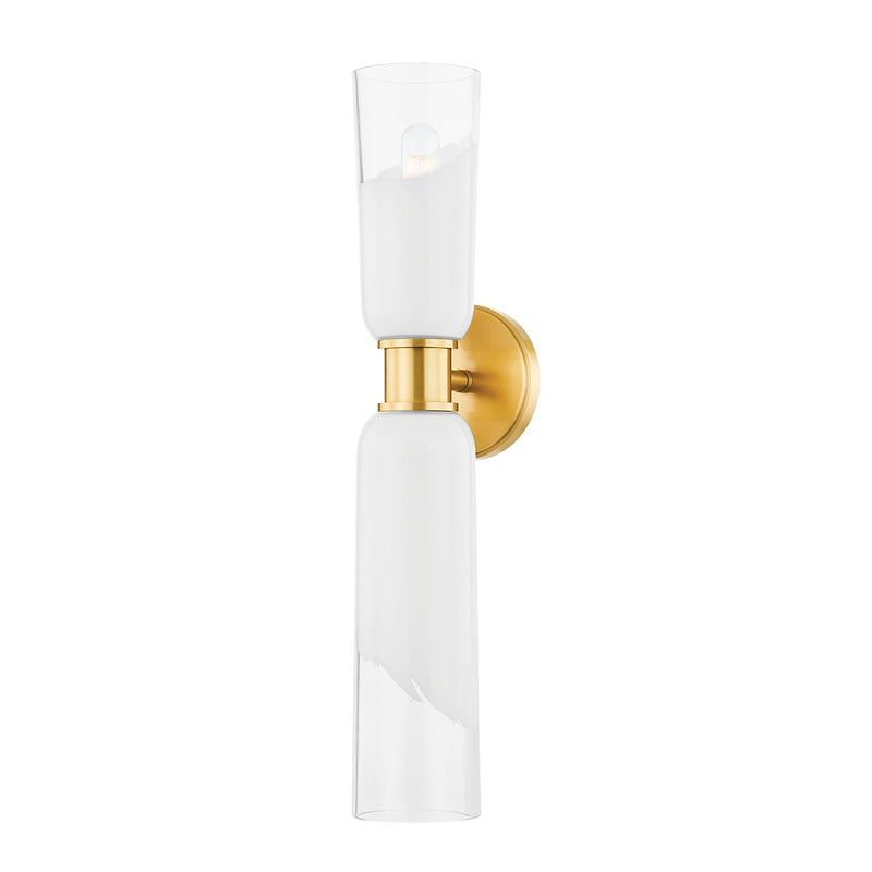 Hudson Valley 9602-AGB Two Light Wall Sconce, Aged Brass