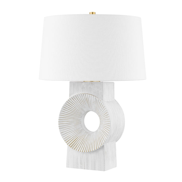 Hudson Valley L1927-AGB/CWW One Light Table Lamp, Aged Brass/Whitewash Ceramic