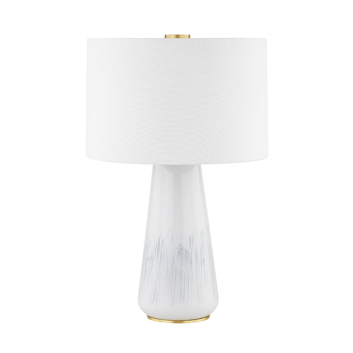 Hudson Valley L1958-AGB/CWA One Light Table Lamp, Aged Brass/Gloss White Ash Ceramic