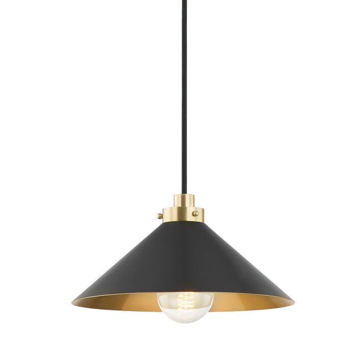 Hudson Valley MDS1401-AGB/DB One Light Pendant, Aged Brass/Distressed Bronze