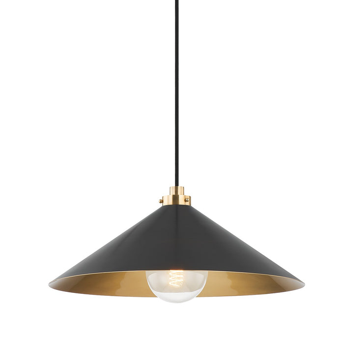 Hudson Valley MDS1402-AGB/DB One Light Pendant, Aged Brass/Distressed Bronze