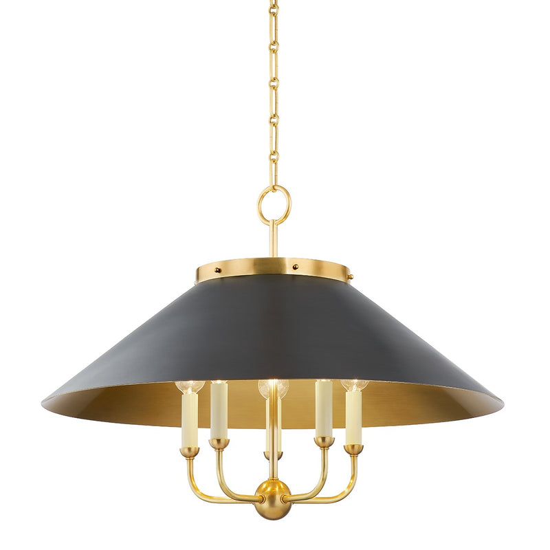 Hudson Valley MDS1403-AGB/DB Five Light Chandelier, Aged Brass/Distressed Bronze