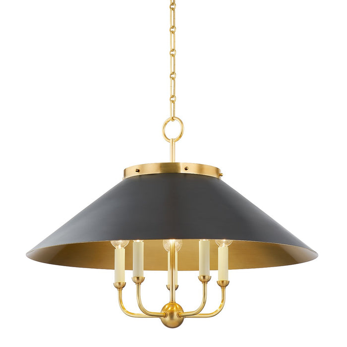 Hudson Valley MDS1403-AGB/DB Five Light Chandelier, Aged Brass/Distressed Bronze