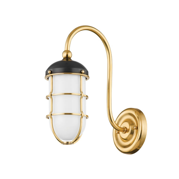 Hudson Valley MDS1500-AGB/DB One Light Wall Sconce, Aged Brass/Distressed Bronze