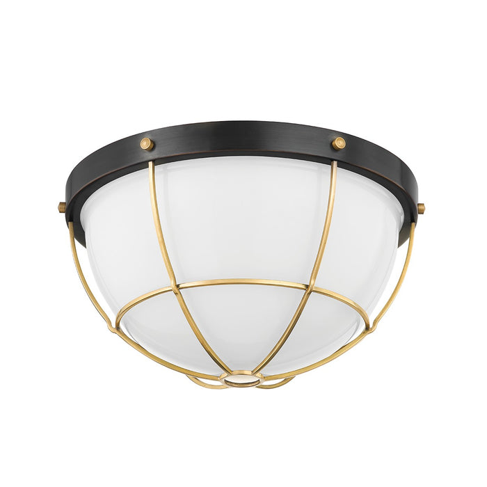 Hudson Valley MDS1501-AGB/DB Two Light Flush Mount, Aged Brass/Distressed Bronze