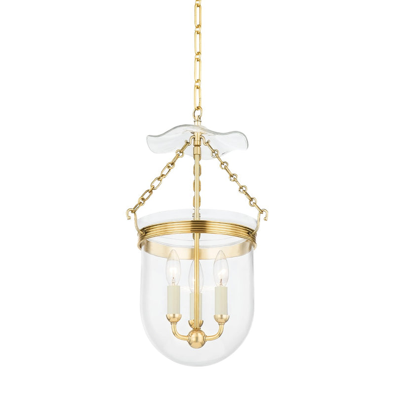 Hudson Valley MDS1601-AGB Three Light Lantern, Aged Brass
