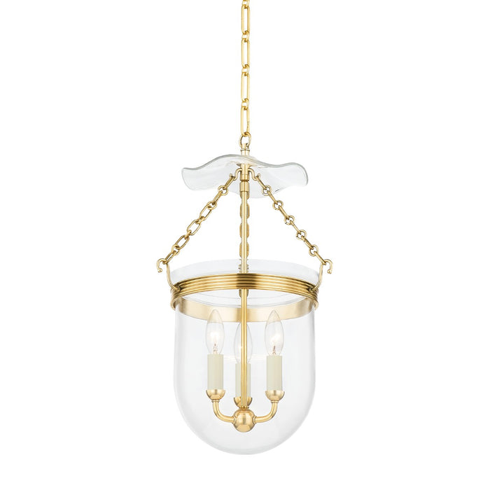Hudson Valley MDS1601-AGB Three Light Lantern, Aged Brass