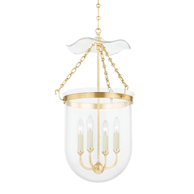 Hudson Valley MDS1602-AGB Four Light Lantern, Aged Brass