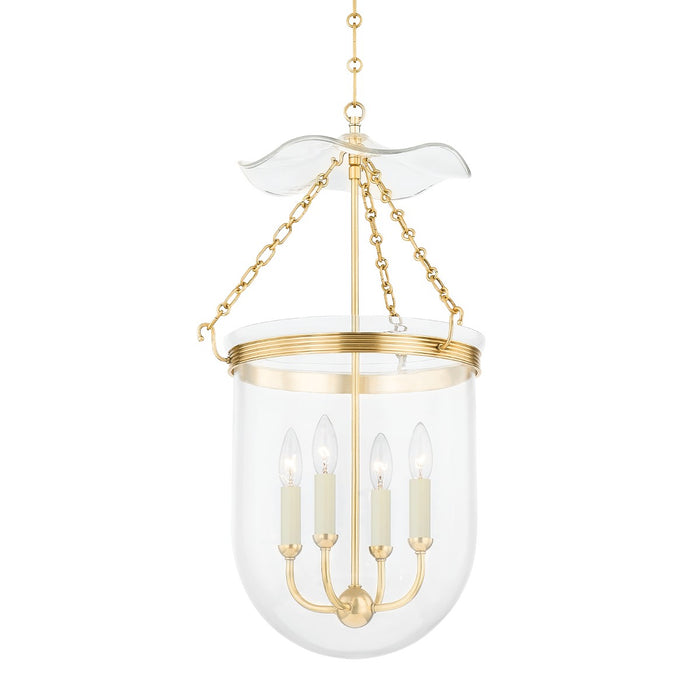 Hudson Valley MDS1602-AGB Four Light Lantern, Aged Brass