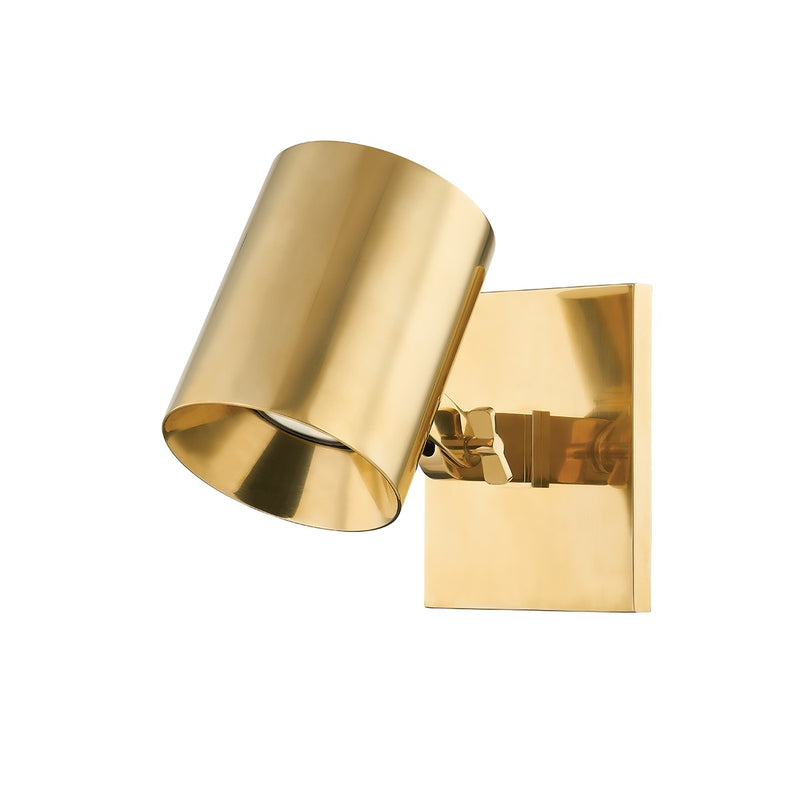 Hudson Valley MDS1700-AGB One Light Wall Sconce, Aged Brass