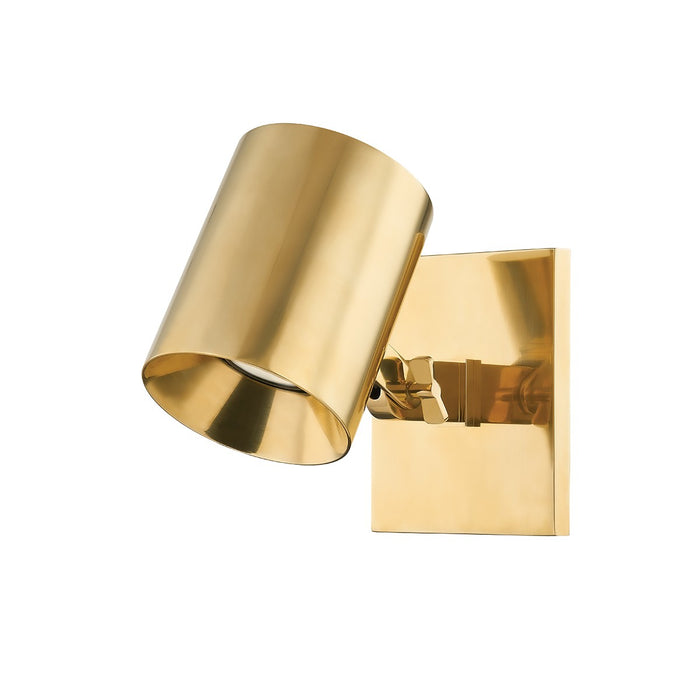 Hudson Valley MDS1700-AGB One Light Wall Sconce, Aged Brass