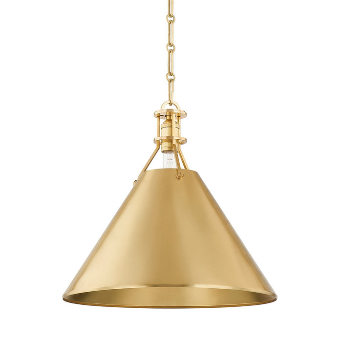 Hudson Valley MDS952-AGB One Light Pendant, Aged Brass
