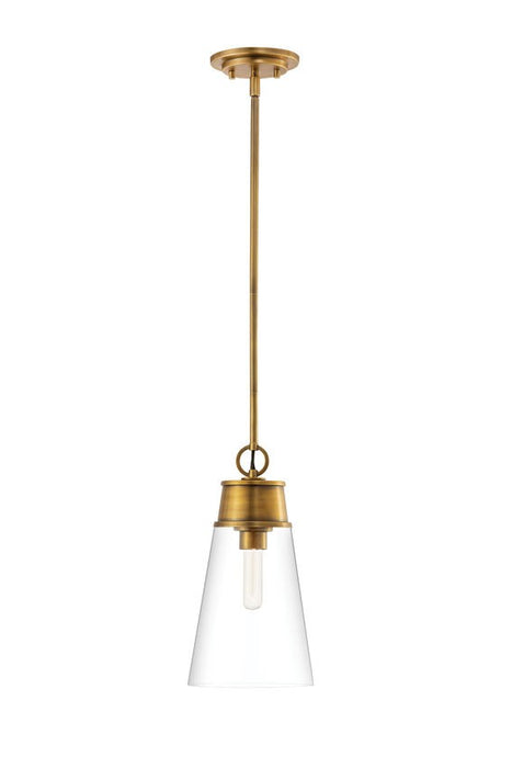 Z-Lite 2300P8-RB One Light Pendant, Rubbed Brass