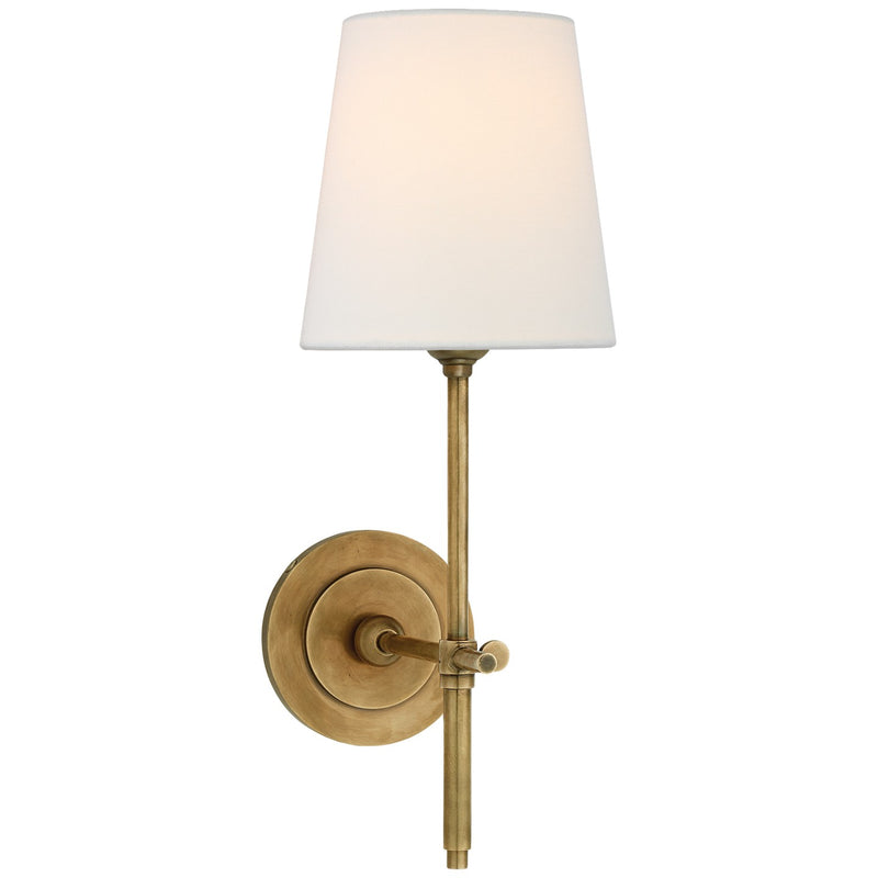 Visual Comfort Signature TOB 2002HAB-L One Light Wall Sconce, Hand-Rubbed Antique Brass