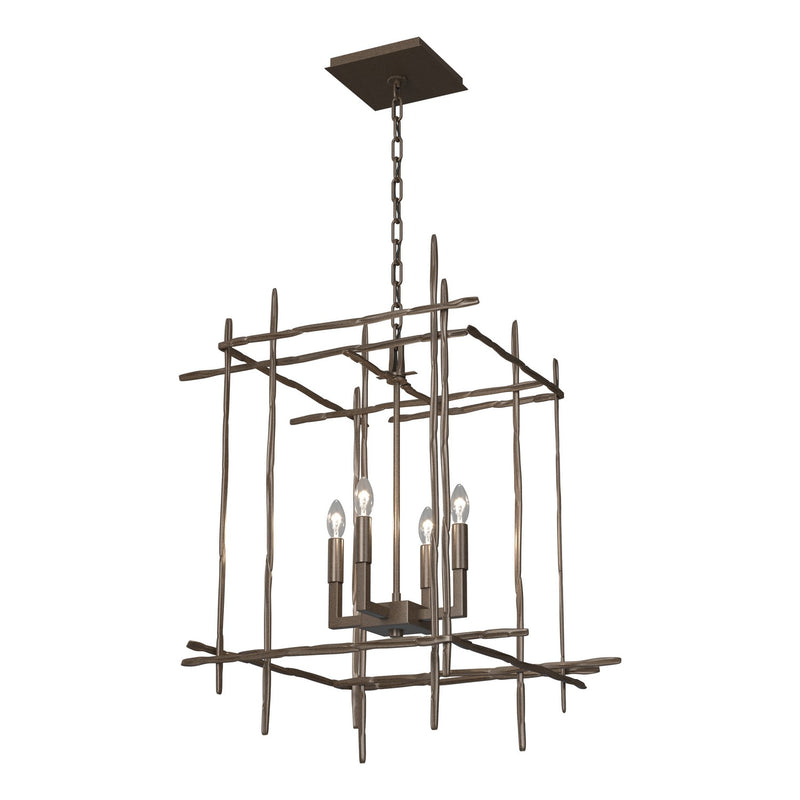 Hubbardton Forge 101316-SKT-05 Four Light Chandelier, Bronze