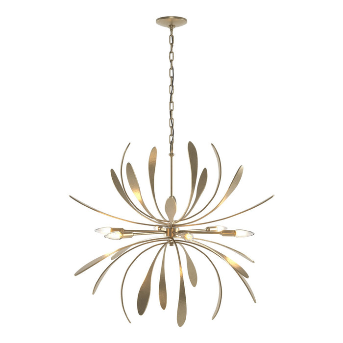 Hubbardton Forge 104350-SKT-84 Six Light Chandelier, Soft Gold