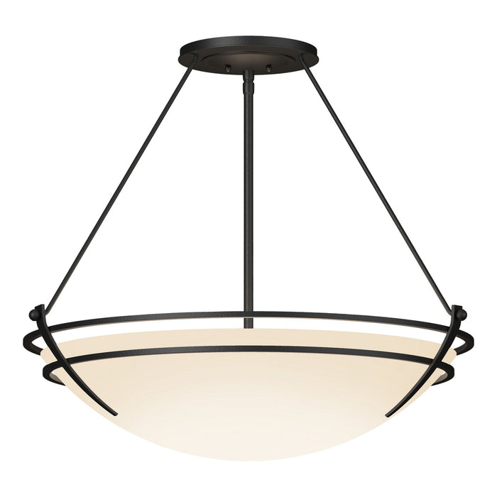 Hubbardton Forge 124442-SKT-10-GG0054 Three Light Semi-Flush Mount, Black