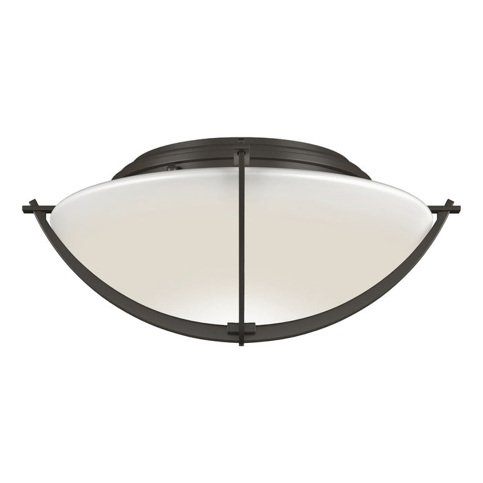 Hubbardton Forge 124550-SKT-07-GG0098 Two Light Semi-Flush Mount, Dark Smoke