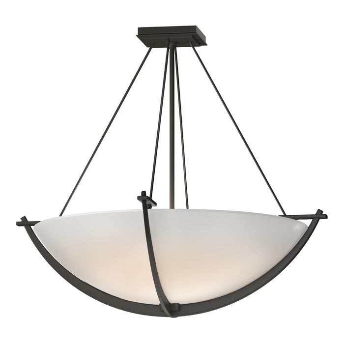Hubbardton Forge 124560-SKT-07-GG0054 Three Light Semi-Flush Mount, Dark Smoke