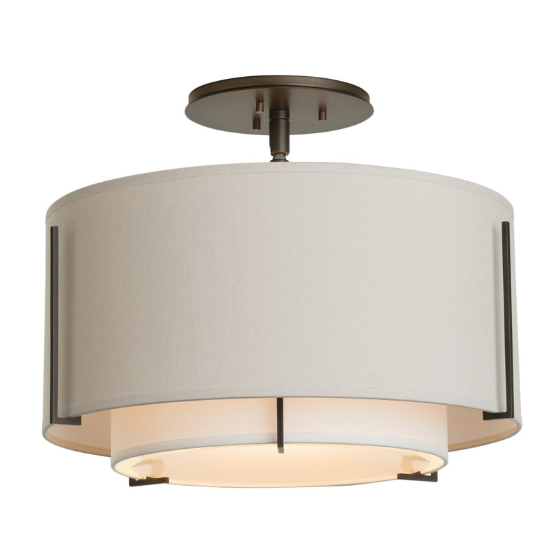 Hubbardton Forge 126501-SKT-07-SF1099-SE1590 One Light Semi-Flush Mount, Dark Smoke