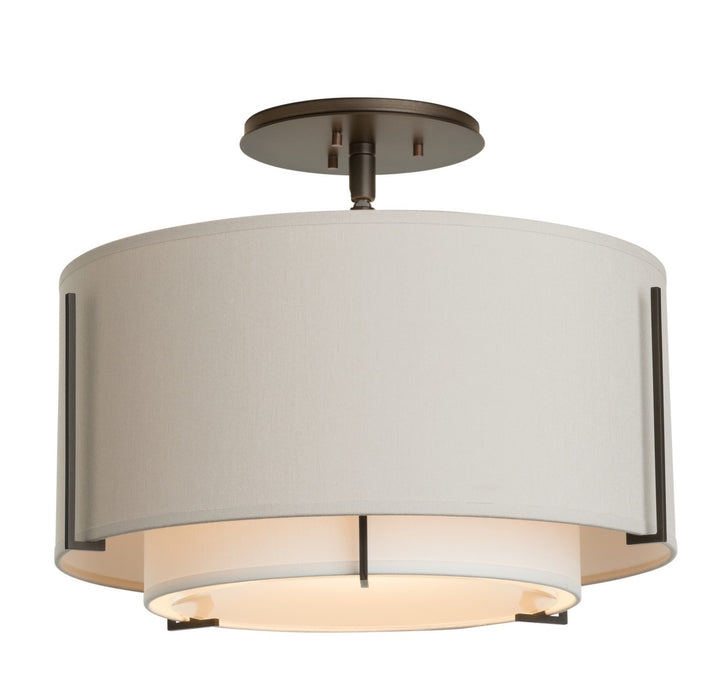 Hubbardton Forge 126501-SKT-07-SF1099-SE1590 One Light Semi-Flush Mount, Dark Smoke