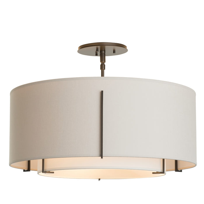 Hubbardton Forge 126503-SKT-07-SF1590-SE2290 Three Light Semi-Flush Mount, Dark Smoke