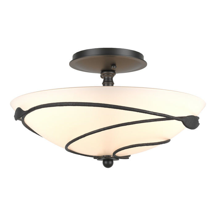 Hubbardton Forge 126712-SKT-10-GG0048 Two Light Semi-Flush Mount, Black
