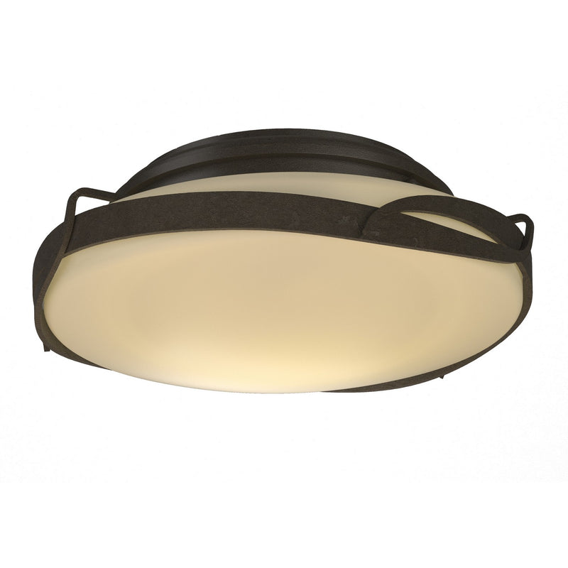 Hubbardton Forge 126740-SKT-07-GG0097 Two Light Flush Mount, Dark Smoke