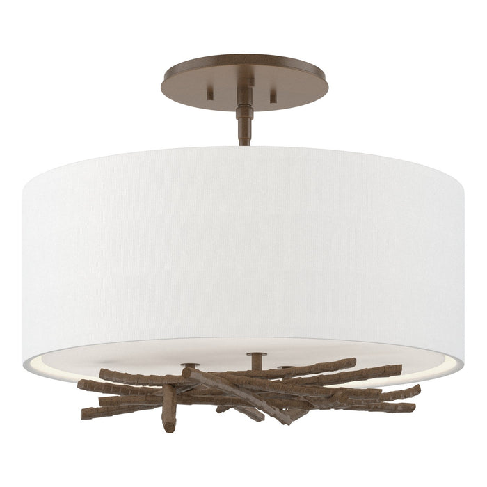 Hubbardton Forge 127660-SKT-05-SF1505 Three Light Semi-Flush Mount, Bronze