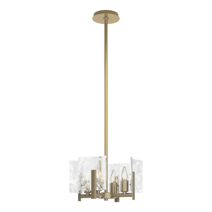 Hubbardton Forge 131060-SKT-MULT-86-YR0719 Four Light Semi-Flush/Pendant, Modern Brass