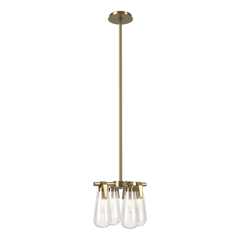 Hubbardton Forge 131062-SKT-MULT-86-ZM0718 Four Light Semi-Flush/Pendant, Modern Brass