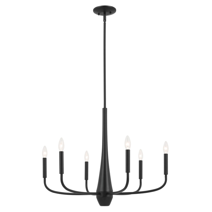 Kichler 52525BK Six Light Chandelier, Black