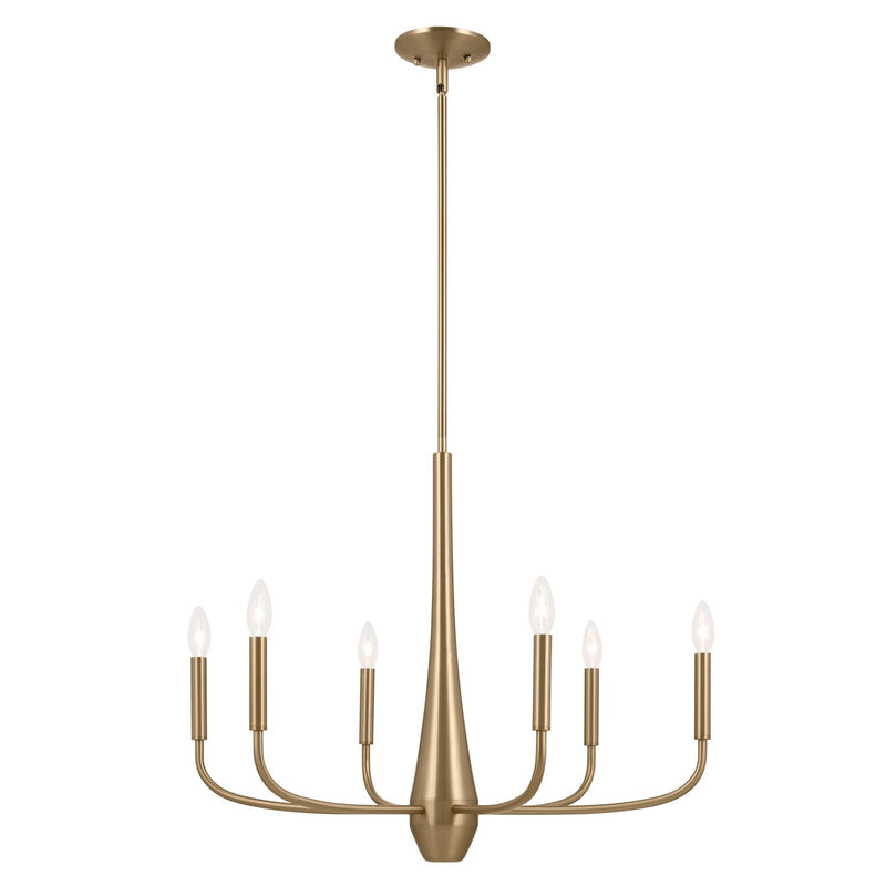 Kichler 52525CPZ Six Light Chandelier, Champagne Bronze