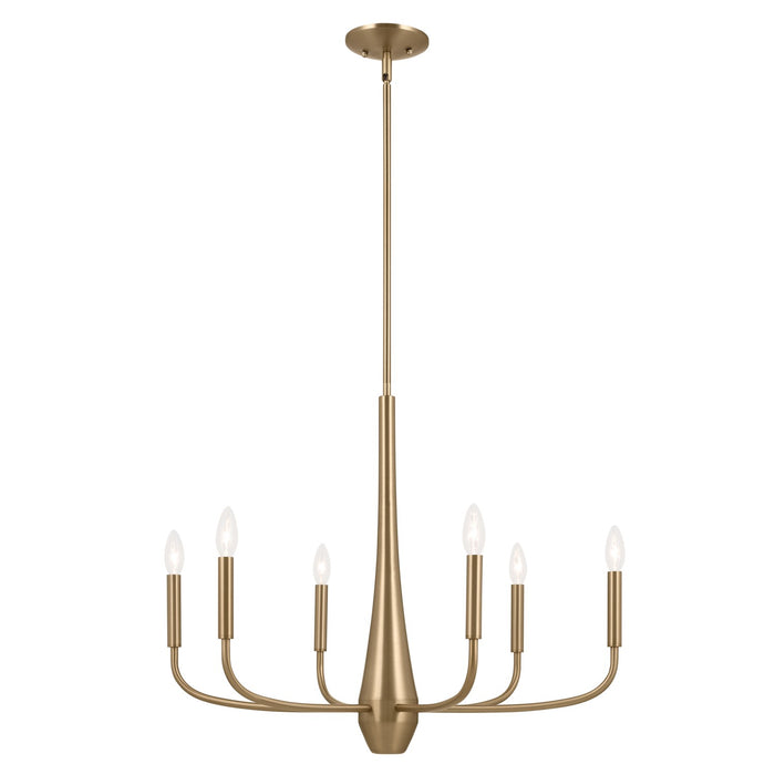 Kichler 52525CPZ Six Light Chandelier, Champagne Bronze