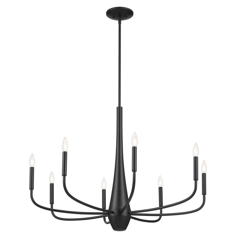 Kichler 52526BK Eight Light Chandelier, Black