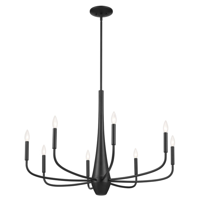 Kichler 52526BK Eight Light Chandelier, Black