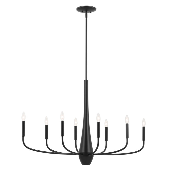 Kichler 52528BK Eight Light Chandelier, Black