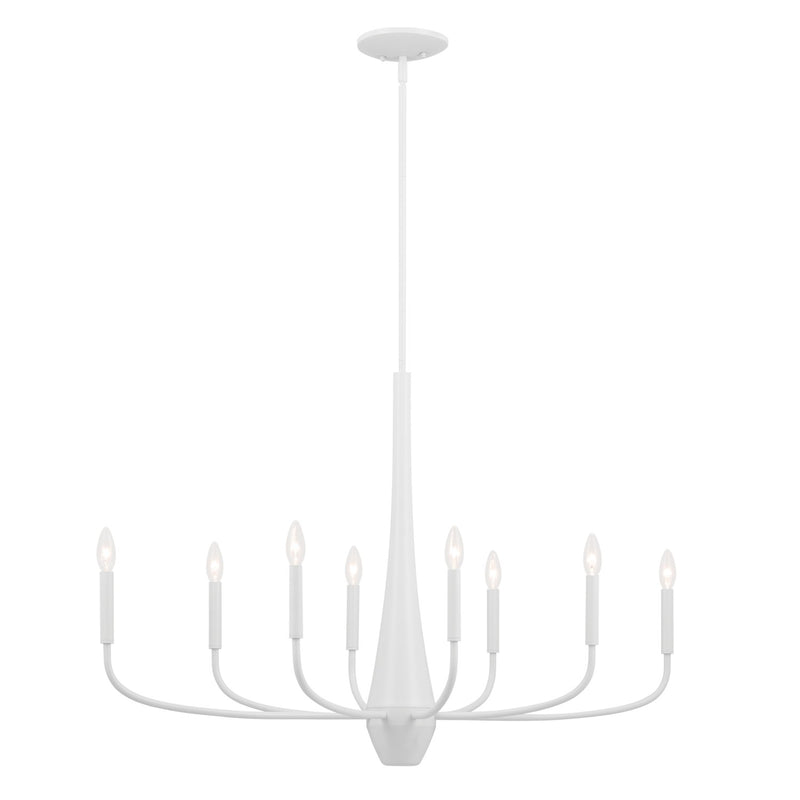 Kichler 52528WH Eight Light Chandelier, White