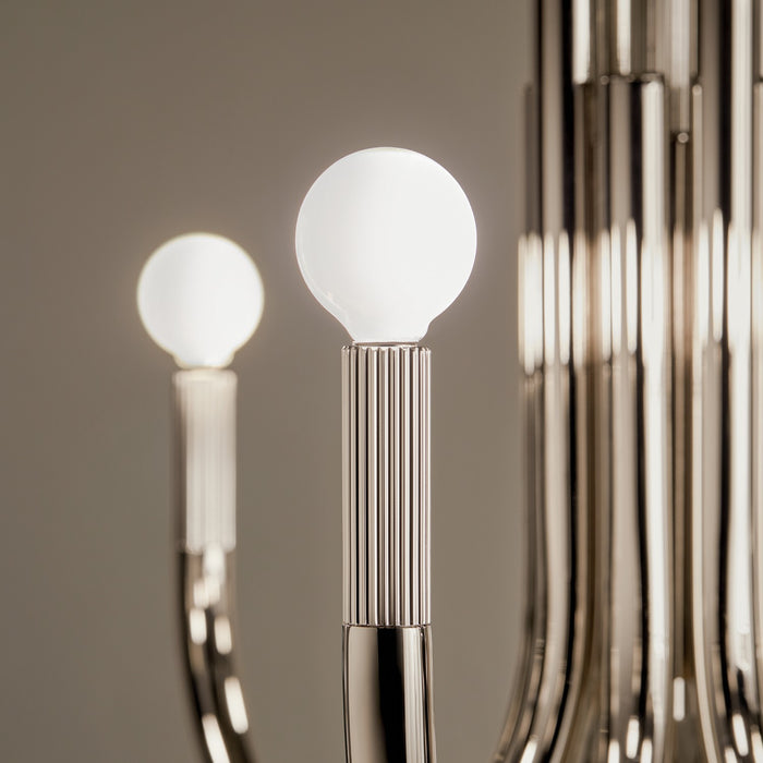 Kichler 52550PN Eight Light Chandelier, Polished Nickel