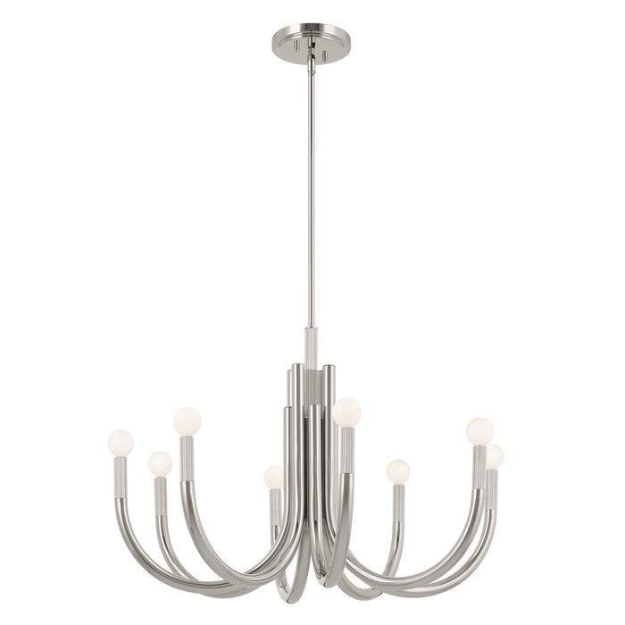 Kichler 52550PN Eight Light Chandelier, Polished Nickel