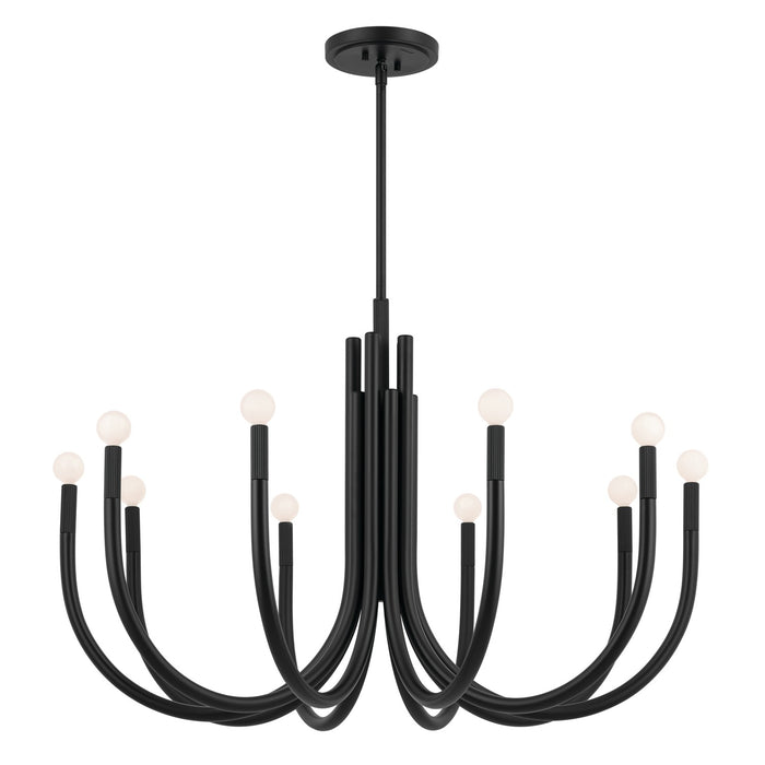 Kichler 52551BK Ten Light Chandelier, Black