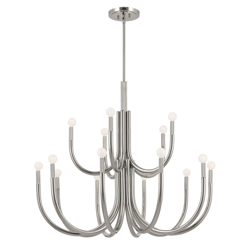 Kichler 52552PN 15 Light Chandelier, Polished Nickel