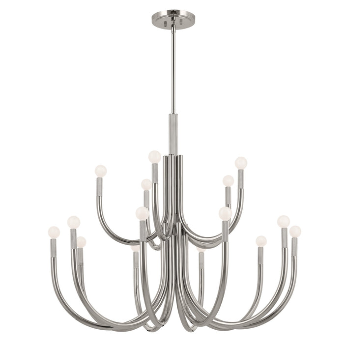 Kichler 52552PN 15 Light Chandelier, Polished Nickel