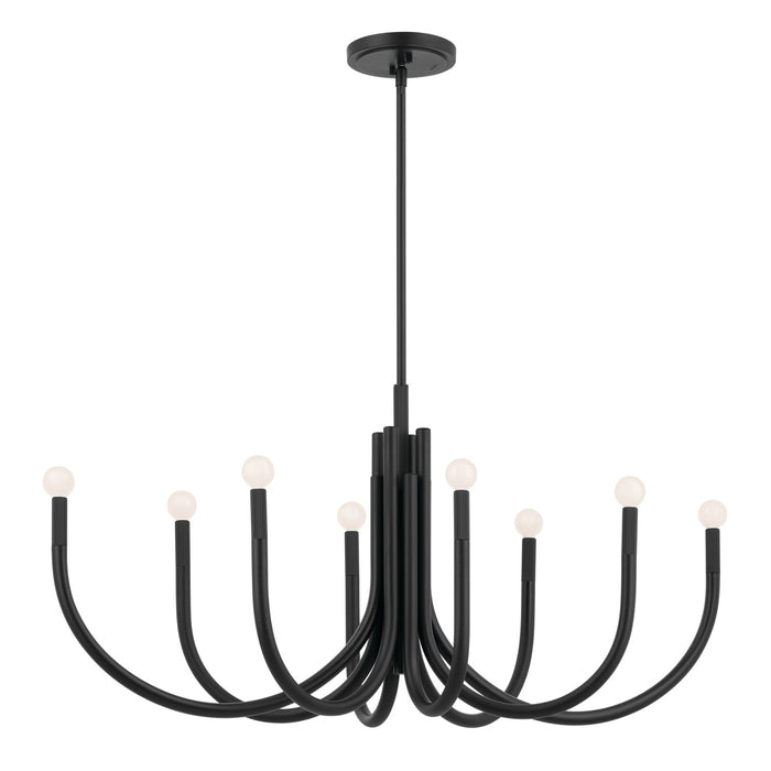 Kichler 52553BK Eight Light Chandelier, Black
