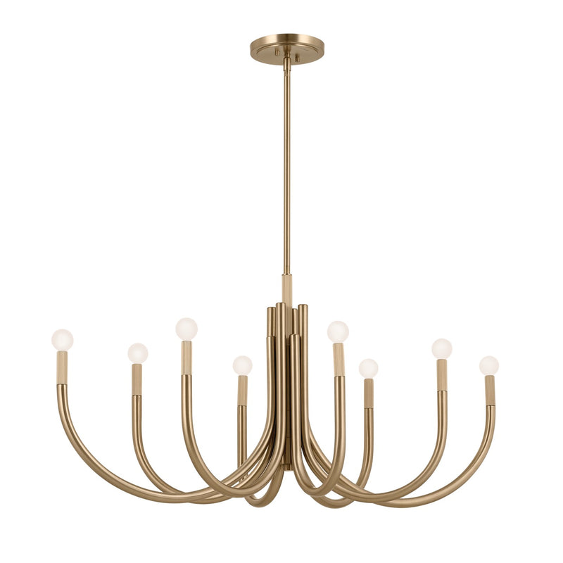 Kichler 52553CPZ Eight Light Chandelier, Champagne Bronze