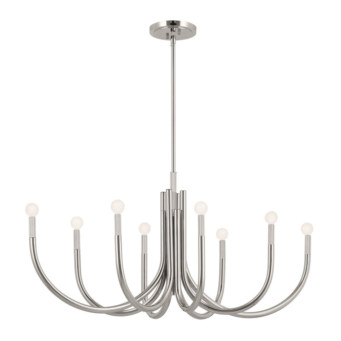 Kichler 52553PN Eight Light Chandelier, Polished Nickel