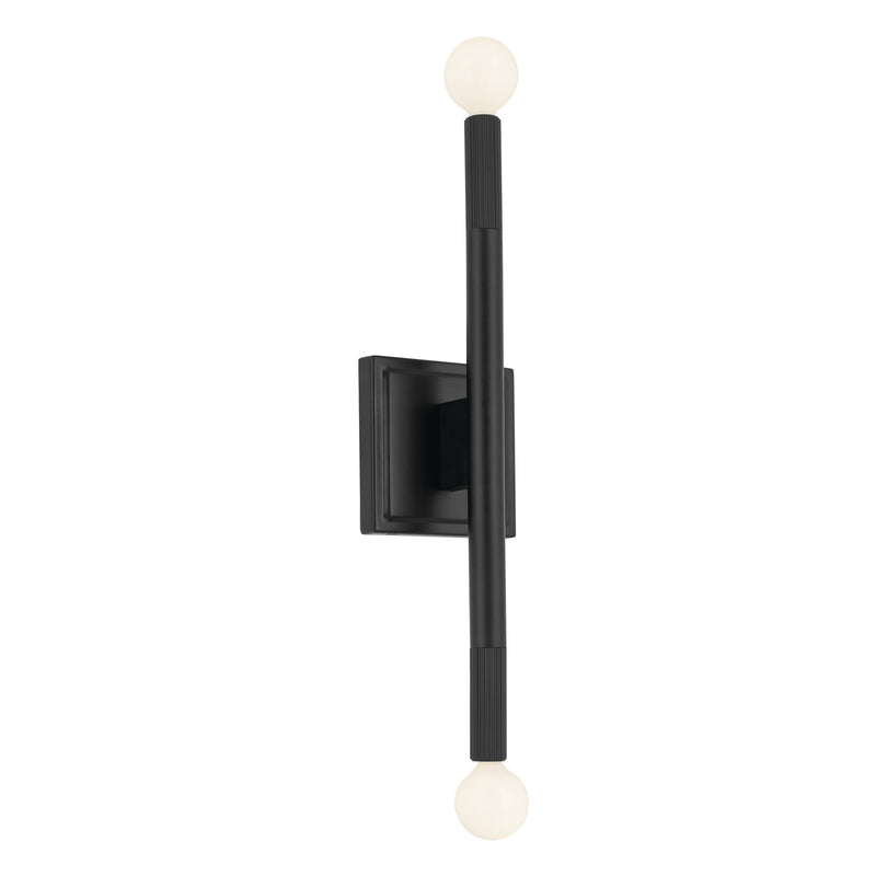 Kichler 52556BK Two Light Wall Sconce, Black