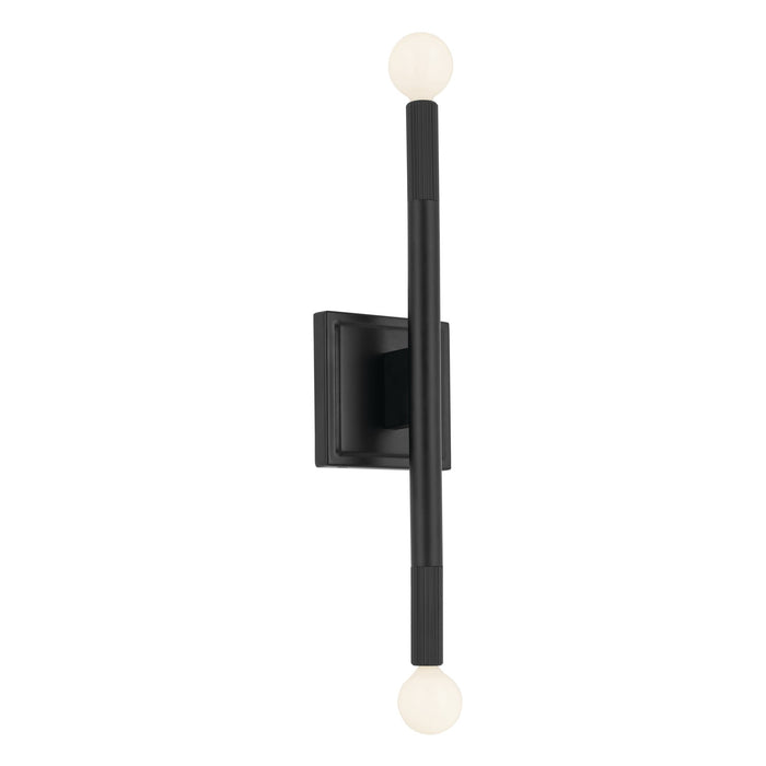 Kichler 52556BK Two Light Wall Sconce, Black