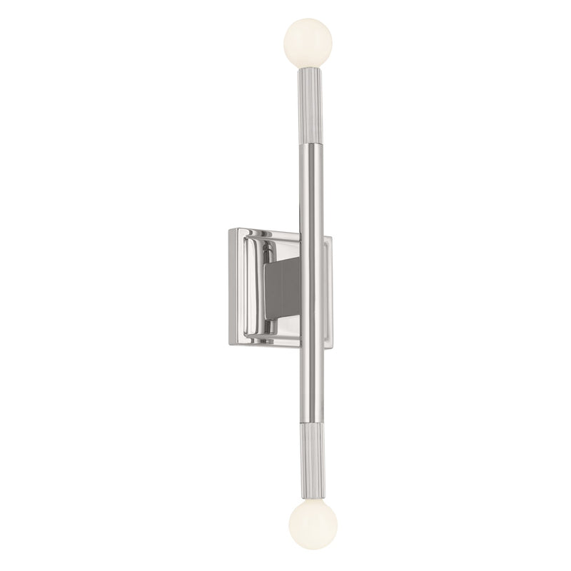 Kichler 52556PN Two Light Wall Sconce, Polished Nickel