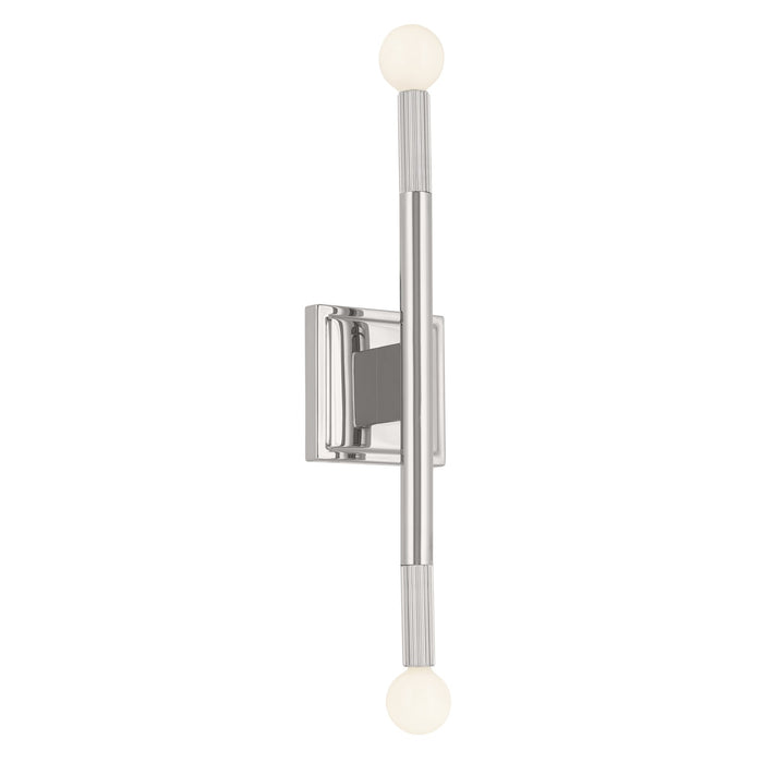 Kichler 52556PN Two Light Wall Sconce, Polished Nickel
